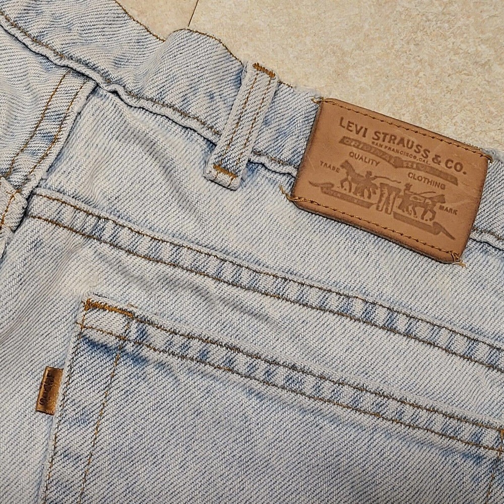 VTG 80s Levis Brown Copper Tab Mens 36x29‎ Light Wash Blue Denim Jeans USA